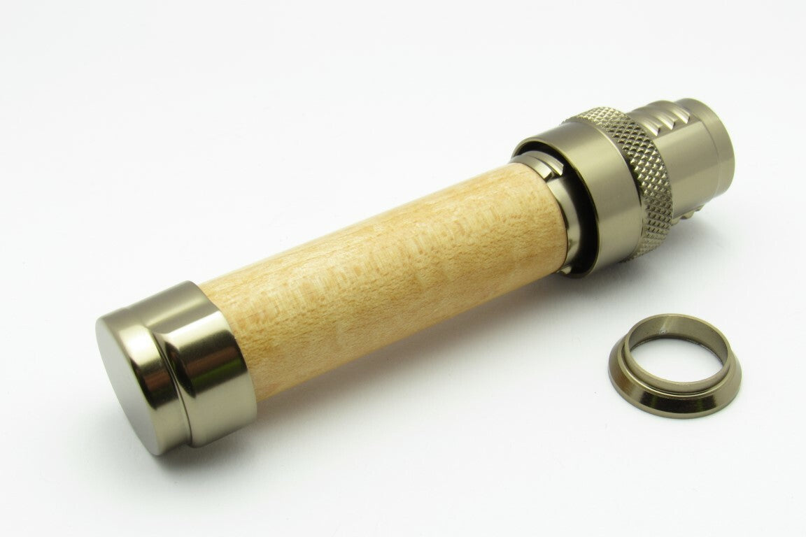 Garrison Style Downlock Reel Seat smoked titanium with cork insert