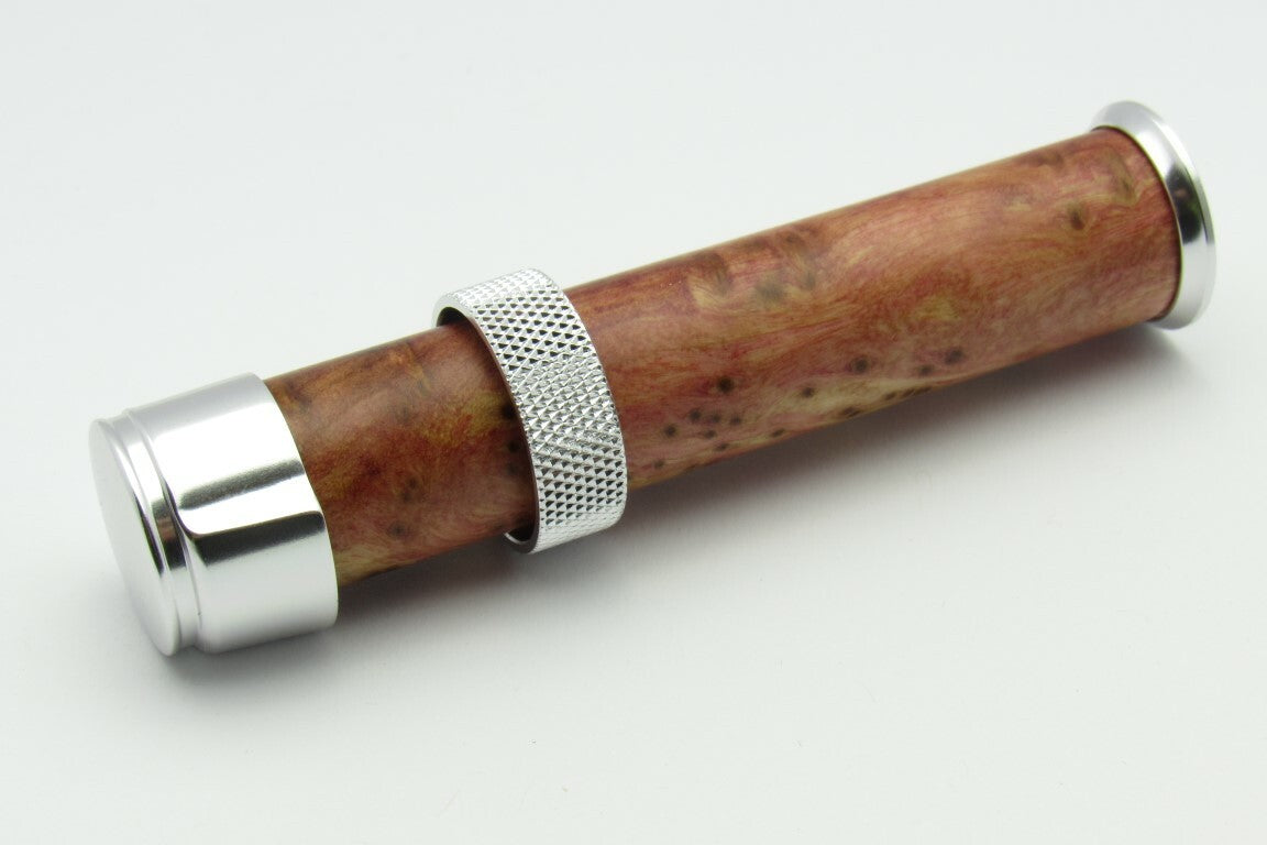 Porte-moulinet pour canne à mouche ultraléger avec capuchon et anneau de verrouillage - chromé