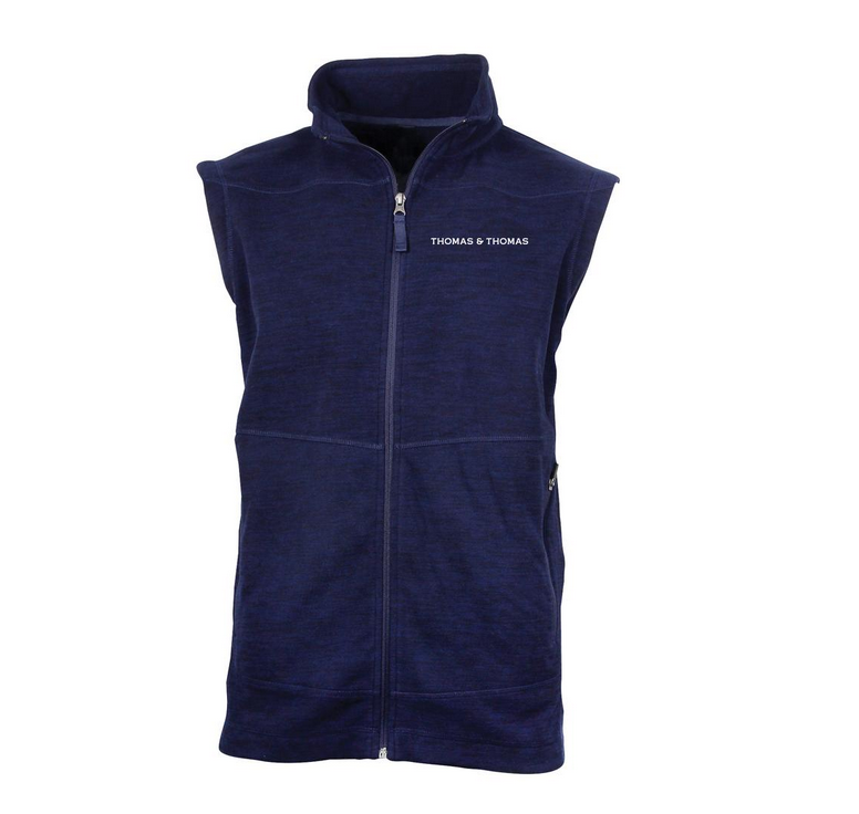 Thomas & Thomas Midnight Navy Thermal Fleece Vest
