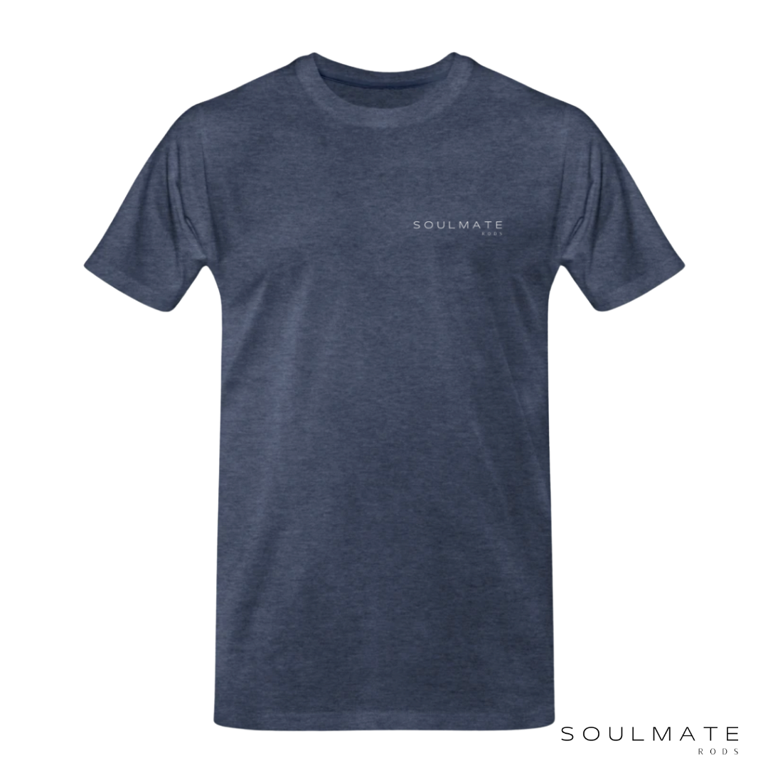 T-shirt Soulmate bleu chiné avec logo SMR