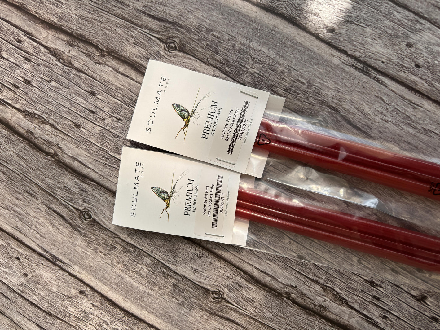 Soulmate Essence S-Glass Fiberglass Blank 863 - 8.6ft 3wt 4pc RUBY RED