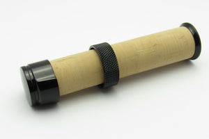 Porte-moulinet pour canne à mouche ultraléger avec capuchon et anneau de verrouillage - noir