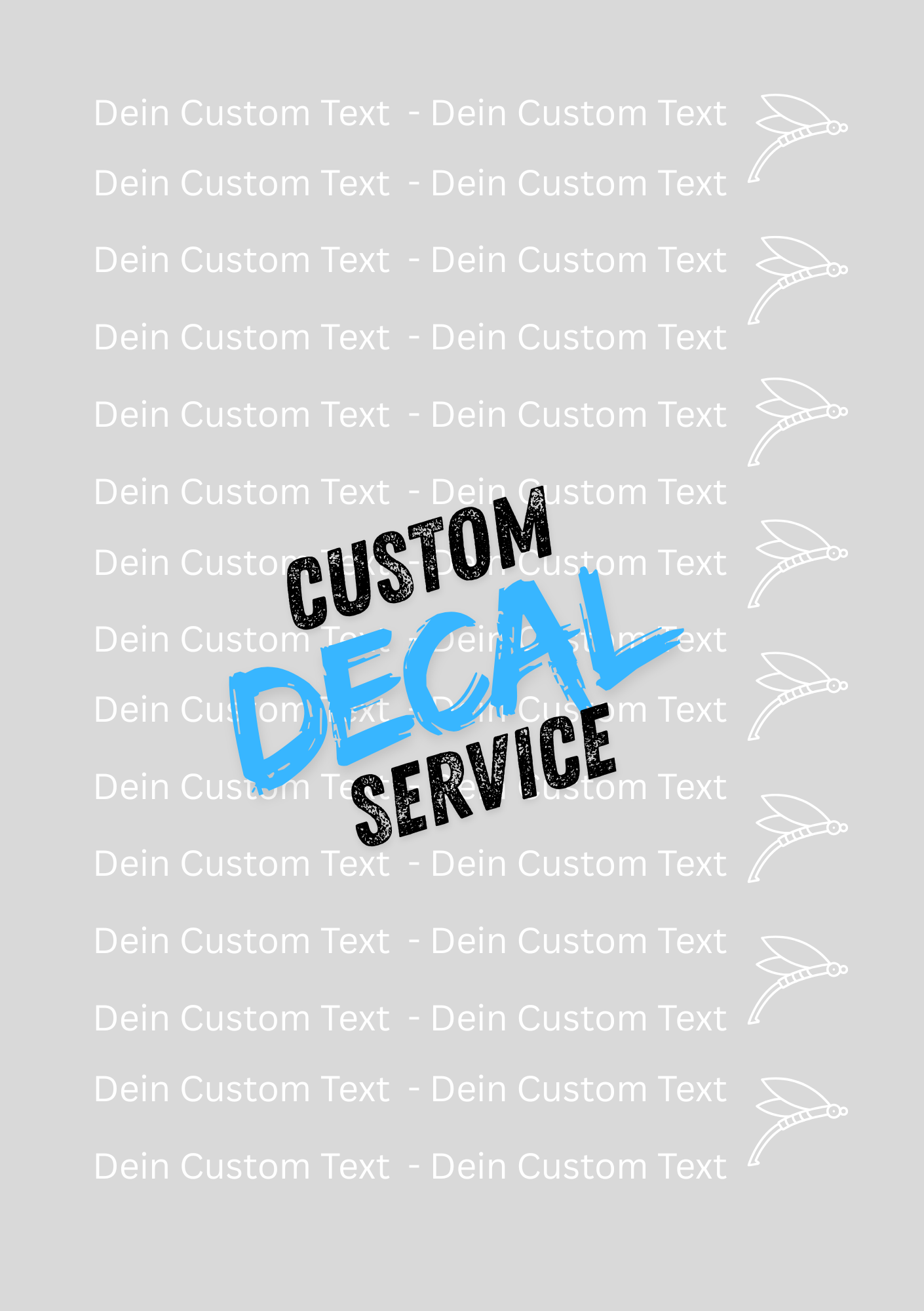 DINA4 Wasserschiebe Decal Druck Service - Weiß oder schwarz auf Transparent