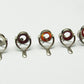 NOS Agate Fly Rod Stripping Guide 8mm SET (5 PCS) AMBER RED MIX Silver