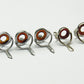 NOS Agate Fly Rod Stripping Guide 8mm SET (5 PCS) AMBER RED MIX Silver