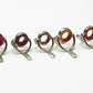 NOS Agate Fly Rod Stripping Guide 8mm SET (5 PCS) AMBER RED MIX Silver
