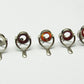 NOS Agate Fly Rod Stripping Guide 8mm SET (5 PCS) AMBER RED MIX Silver