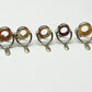 NOS Agate Fly Rod Stripping Guide 8mm SET (5 PCS) AMBER RED MIX Silver