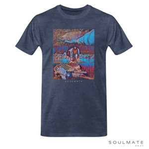 Soulmate T-Shirt Blue Melange FISH PSYCHO TEE