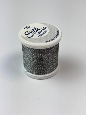 YLI rod building tying silk Black Silver Sparkle 100m